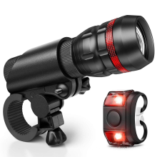 Bike Light Set Powerful 3 Modes Zoom Bicycle Front Light
